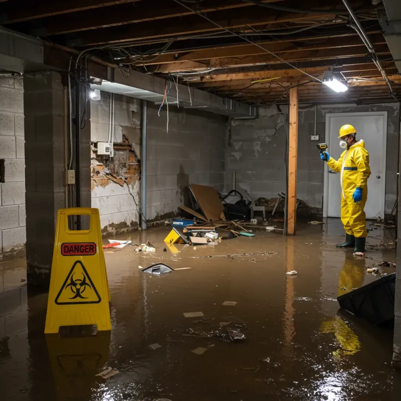 Flooded Basement Electrical Hazard in Seagate, NC Property